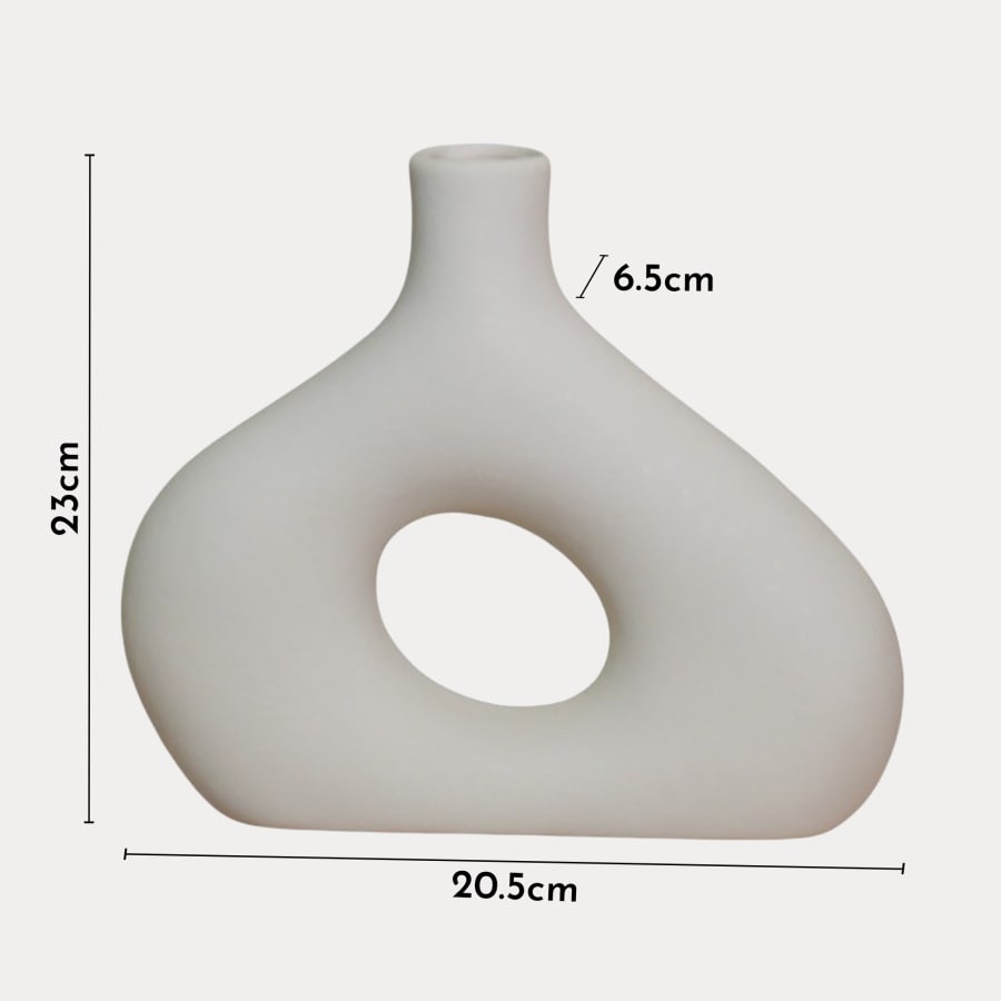 Vase en céramique blanc H23 cm